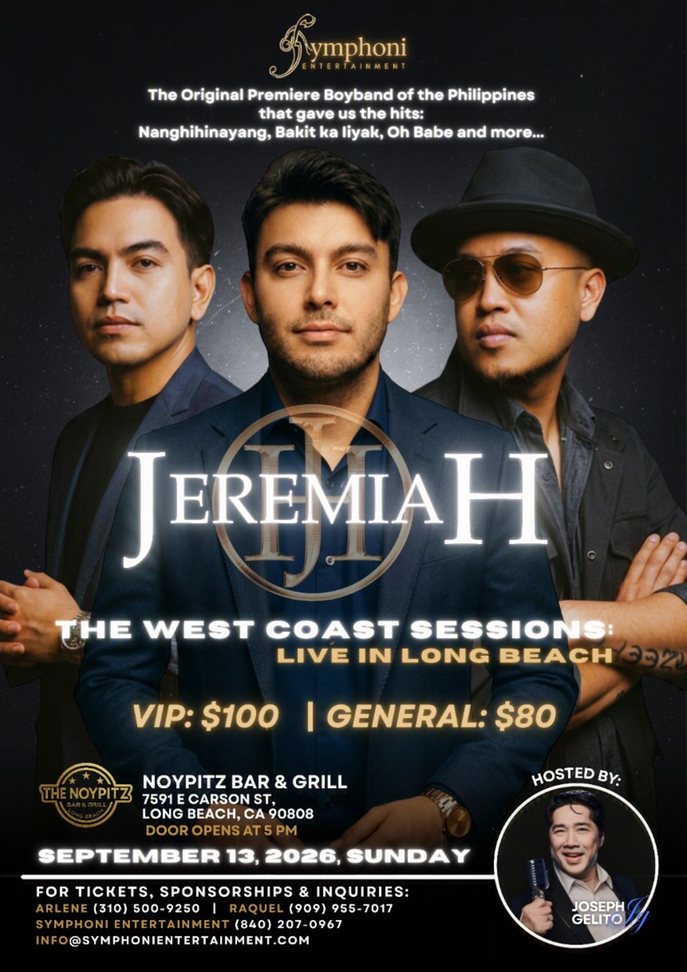 Jeremiah — The West Coast Sessions, live in Long Beach, September 13, 2026 event poster